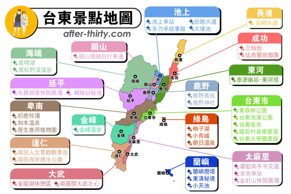 台東景點地圖